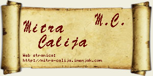Mitra Čalija vizit kartica